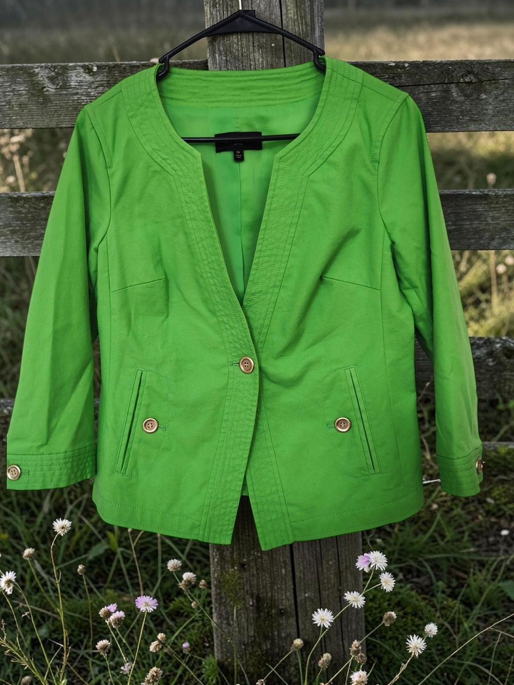 Talbots Bright Green Single-Button Blazer, 8P